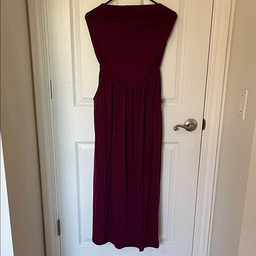 Women’s Burgundy Strapless Maxi Dress